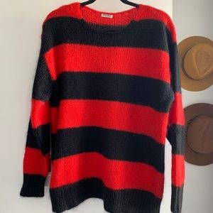 Miu Miu red/black stripe sweater